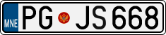 License plate of Montenegro, Cars