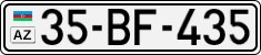 License plate of Azerbaijan, Cars