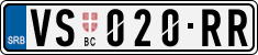 License plate of Serbia, Cars