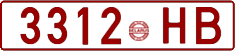 License plate Belarus, Cars (1992)
