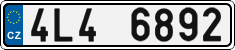 License plate of the Czech Republic, Cars (2001)