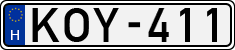 license plates of Hungary, Cars (1990)