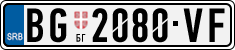 License plate of Serbia, Cars