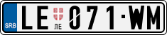 License plate of Serbia, Cars