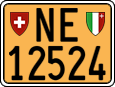 License plate of Switzerland, Slow vehicles (yellow)
