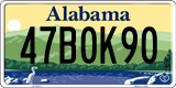 Alabama, 0AB1234 / 00AB123 / 00A1B23