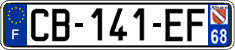 French license plate, SIV (ordinary)