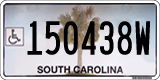 South Carolina, Vehicles for disabled persons (123456W)
