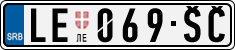 License plate of Serbia, Cars