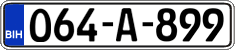 License plate of Bosnia and Herzegovina, Regular plates