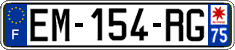 French license plate, SIV (ordinary)