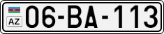 License plate of Azerbaijan, Cars