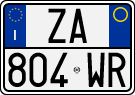 License plate of Italy, Cars (1994 year series)
