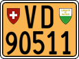 License plate of Switzerland, Slow vehicles (yellow)