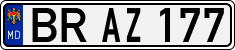 License plate of Moldova, Cars (1992)