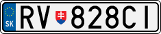 License plate of Slovakia, Cars
