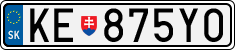 License plate of Slovakia, Cars