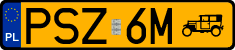 License plates of Poland, Oldtimers