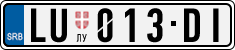 License plate of Serbia, Cars