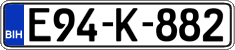 License plate of Bosnia and Herzegovina, Regular plates