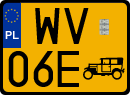 License plates of Poland, Oldtimers