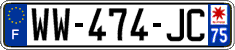 French license plate, SIV (temporary)