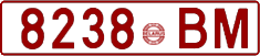 License plate Belarus, Cars (1992)