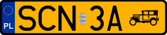 License plates of Poland, Oldtimers