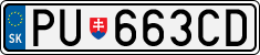 License plate of Slovakia, Cars