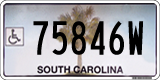 South Carolina, Vehicles for disabled persons (123456W)