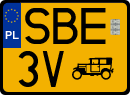 License plates of Poland, Oldtimers