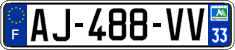 French license plate, SIV (ordinary)
