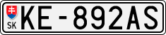 License plate of Slovakia, Cars