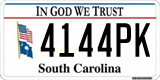 South Carolina, In God We Trust (1234AB/123 4AB)