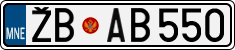 License plate of Montenegro, Cars