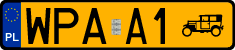 License plates of Poland, Oldtimers