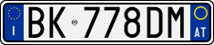 License plate of Italy, Cars (1994 year series)