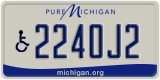 Michigan, Vehicles for disabled persons (1234A5)