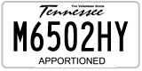 Tennessee, Apportioned
