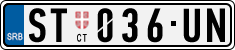 License plate of Serbia, Cars