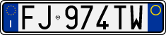 License plate of Italy, Cars (1994 year series)