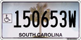 South Carolina, Vehicles for disabled persons (123456W)