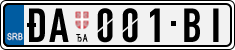 License plate of Serbia, Cars
