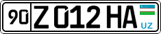 License plate of Uzbekistan, Private owners