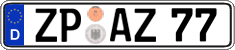German license plate, Regular plates