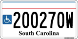South Carolina, Vehicles for disabled persons (123456W)
