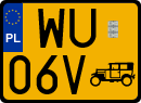 License plates of Poland, Oldtimers