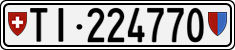 License plate of Switzerland, Cars
