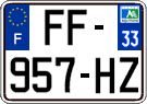 French license plate, SIV (ordinary)