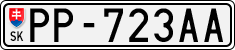 License plate of Slovakia, Cars